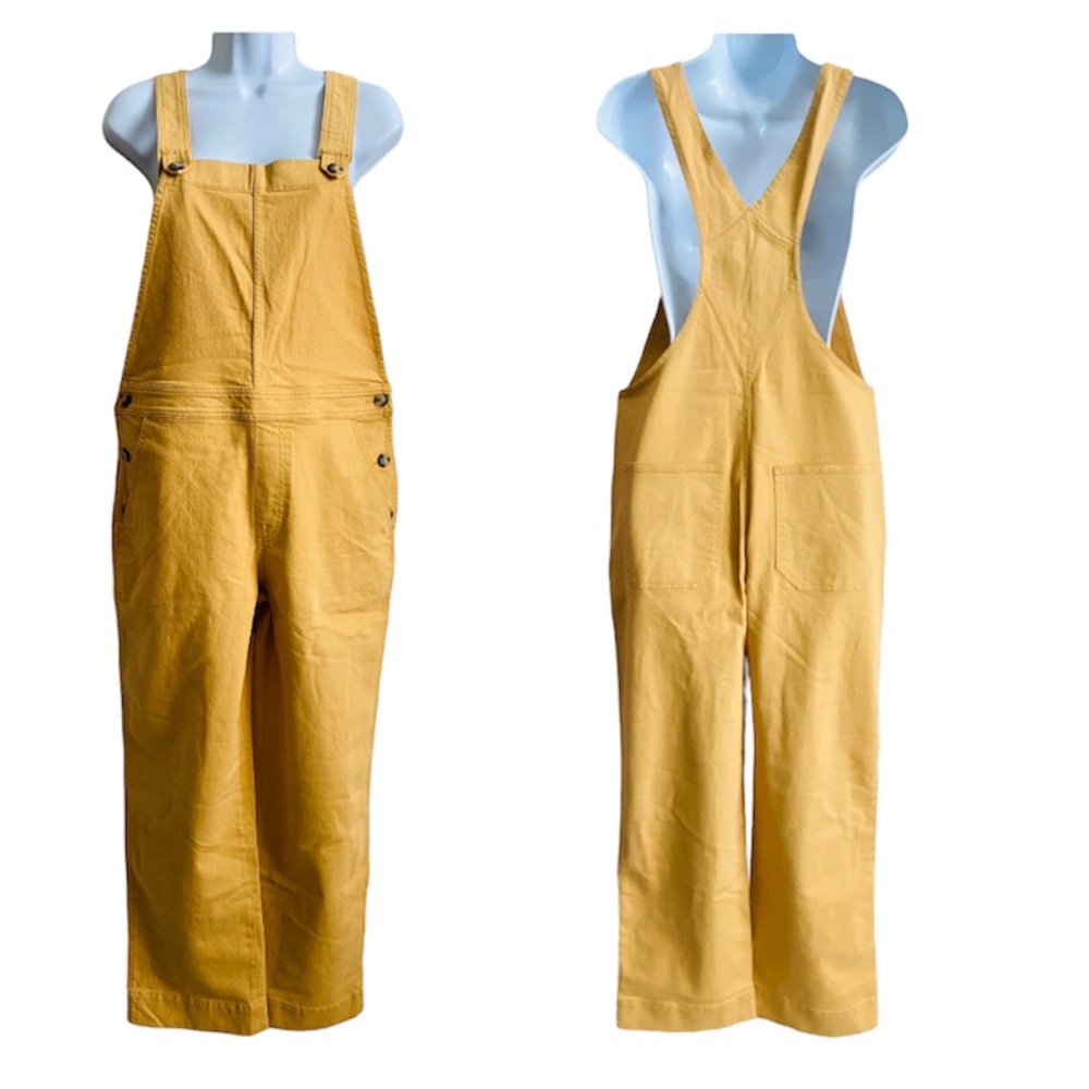 Club Monaco Women's Refined Overalls Straight Leg Pants Golden Ginger Size S NWT